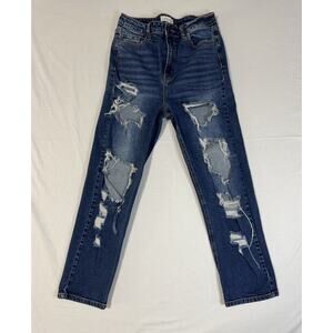 Cello - Skinny High Rise Ripped Distressed Blue Jeans - Size 9